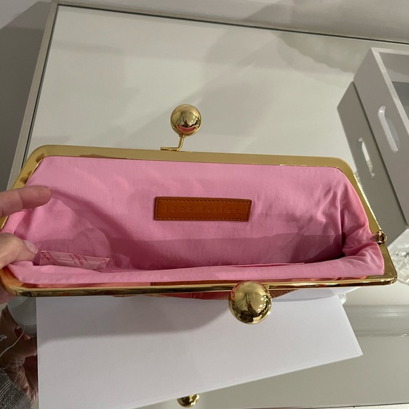 Jana Feifer leather clutch bag with gold tone hardware - Picture 4 of 6